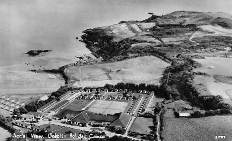 1950s aerial view of Dolphin Holiday Camp