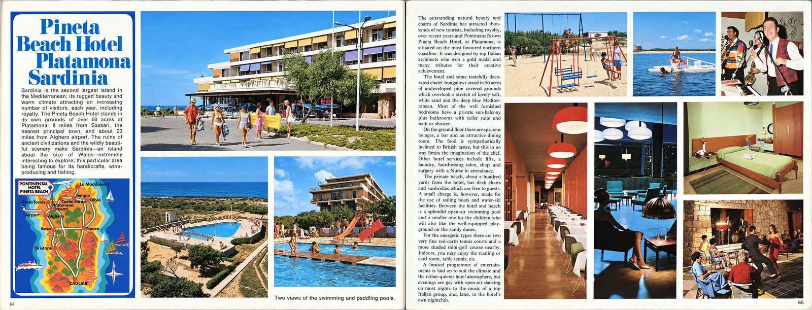 Pontinental Pineta Beach resort 1972 brochure