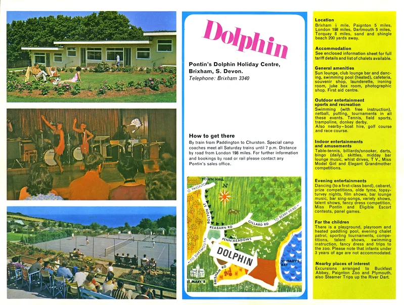 Pontins Dolphin Holiday Camp brochure 1972