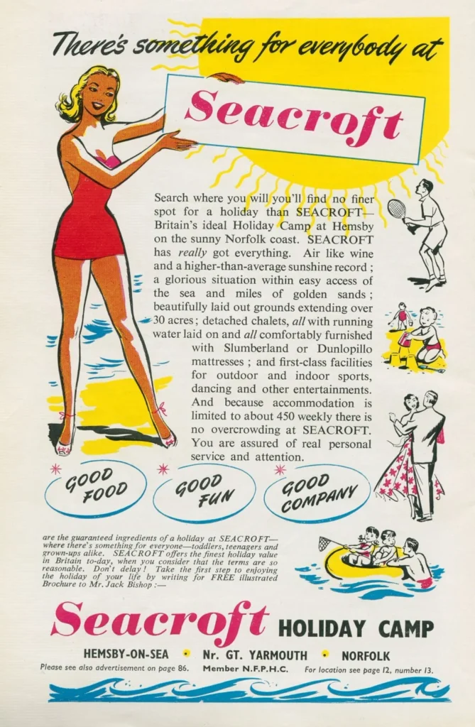 Seacroft Holiday Camp in Hemsby 1955 advert