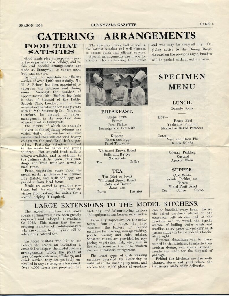 Sunnyvale Holiday Camp brochure 1938
