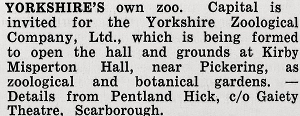 Pentland Hick advert from March 1961