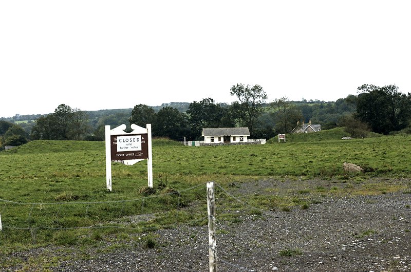 Entrance to car park at Oakhill Manor showing the station building in the distance