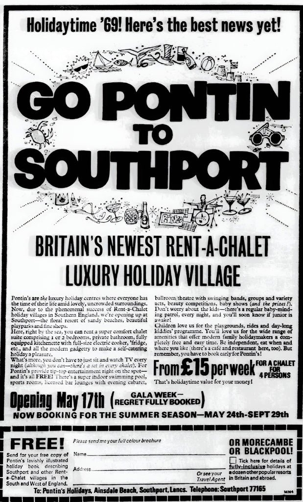 Pontins Southport: A brief history Pontins Southport 1969 advert