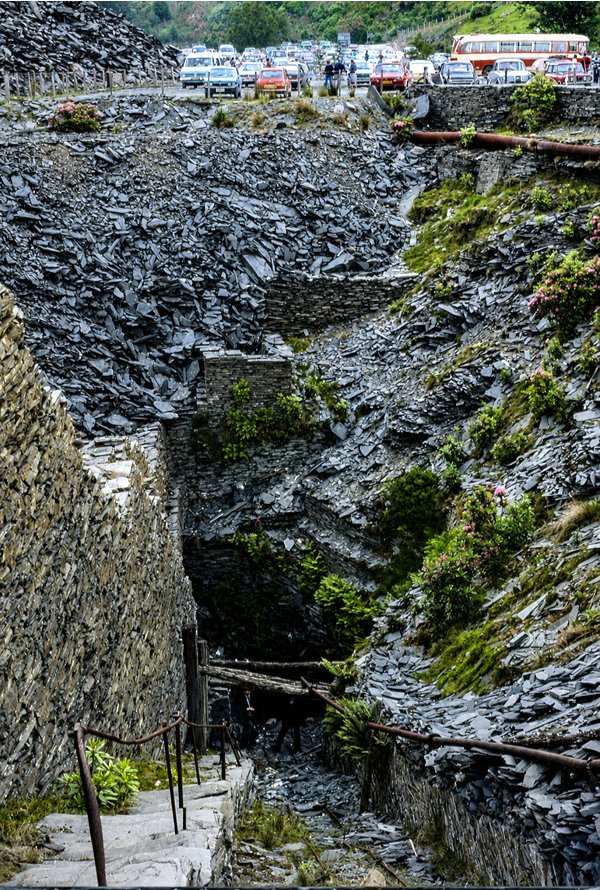 This 1977 photo shows where the Deep Mine tour was later built at Llechwedd Slate Caverns