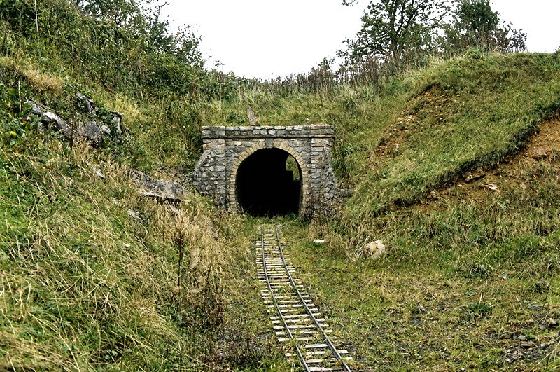 Entrance to tunnel on the Oakhill manor miniature railway 1987