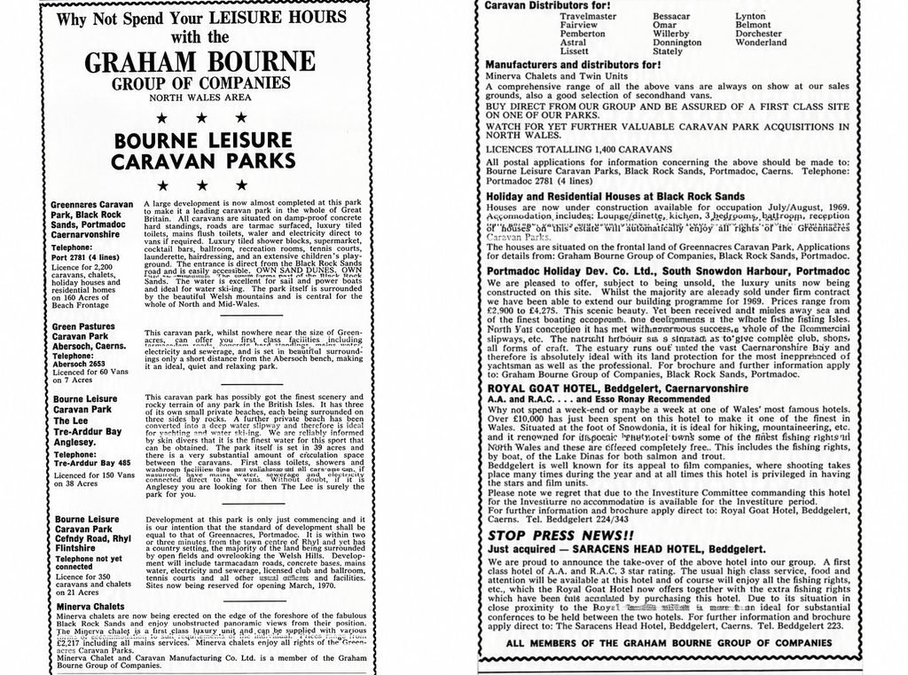 Bourne Leisure advert from 1969