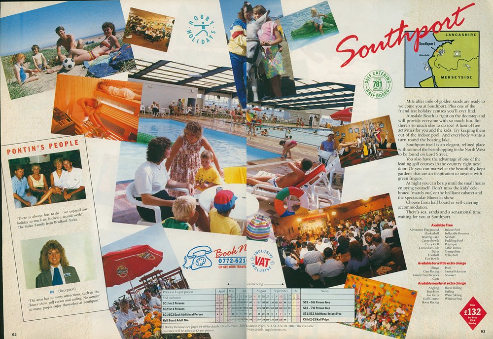 Pontins Southport 1990 brochure