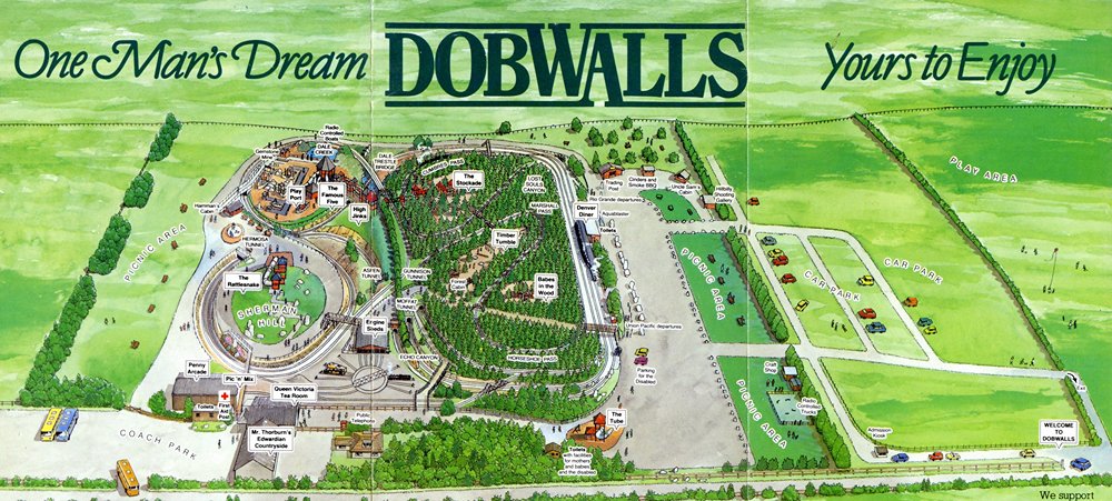Dobwalls brochure from 1991 showing a map of the park