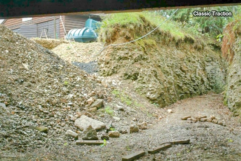 Photo showing the remains of Echo Canyon at Dobwalls theme Park in Cornwall
