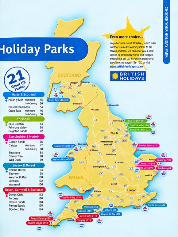 Haven Holiday Parks map 2004