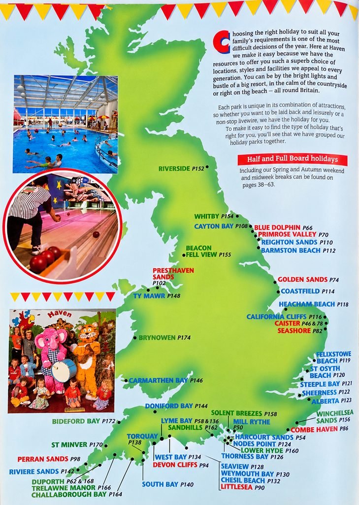 Haven Holiday Parks map 1998